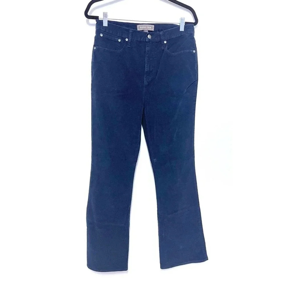 Point Sur J. Crew Navy Corduroy Skinny Flare Boot Cut Pants - Wide Leg Classic